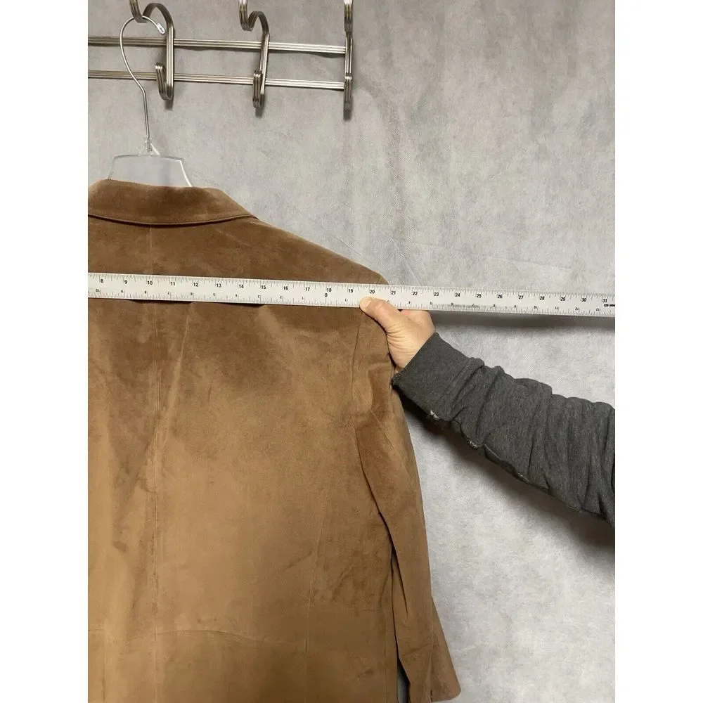 Jones New York Blazer Men 44R Camel Brown Leather Suede City Coat Jacket Outdoor
